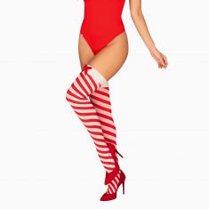 Панчохи Obsessive Kissmas stockings S/M