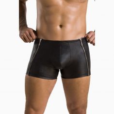 Чоловічі шкіряні боксери з блискавками Passion 049 Short Matt S/M Black
