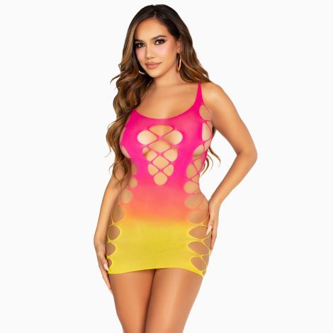 Платье Leg Avenue Seamless Ombre Faux Lace Up Mini Dress One Size Sunset