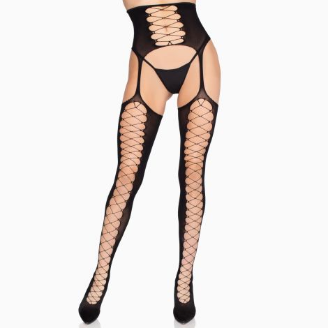 Колготки Leg Avenue Stockings with Attached Garter Belt One Size Black