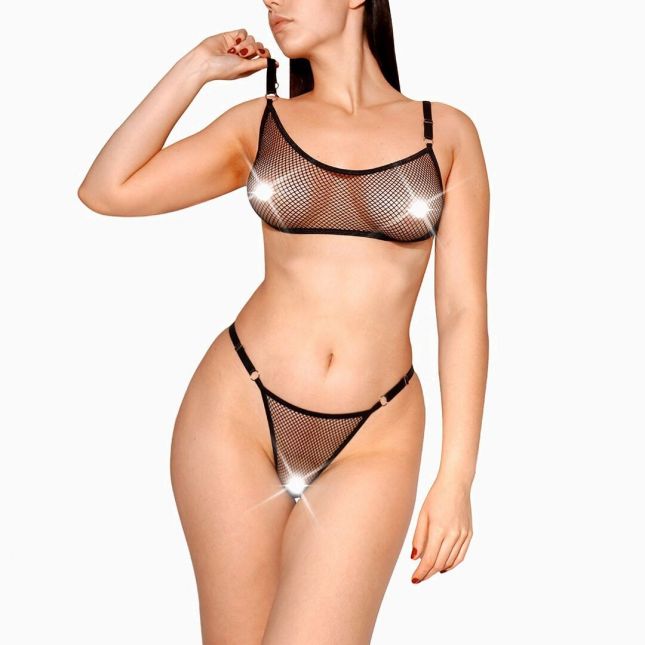 Сексуальный набор белья из сетки Art of Sex - Deily черный L-2XL