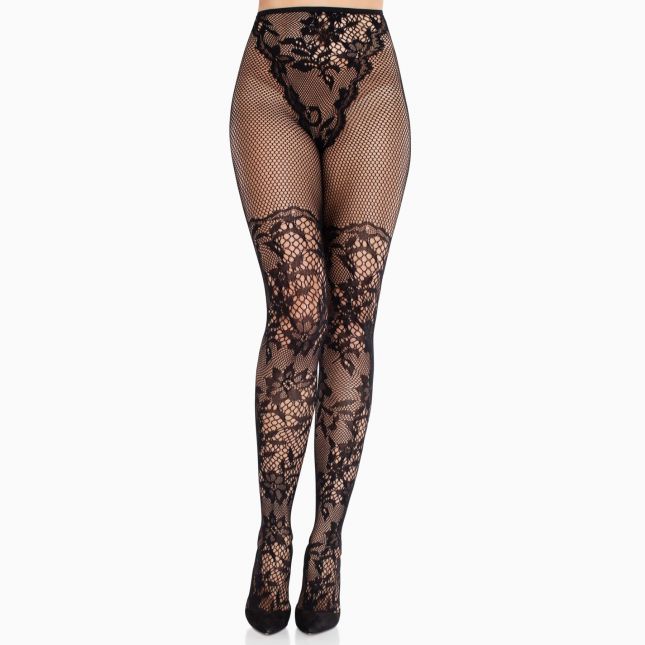Колготки Leg Avenue Dahlia Lace Tights with Net Thigh Detail One Size Колготки Leg Avenue Dahlia Lace Tights with Net Thigh Detail One Size