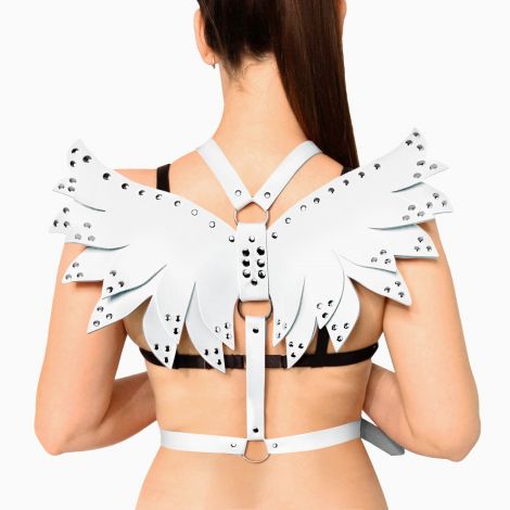 Жіноча портупея Art of Sex - Wings біла XS-M, екошкіра