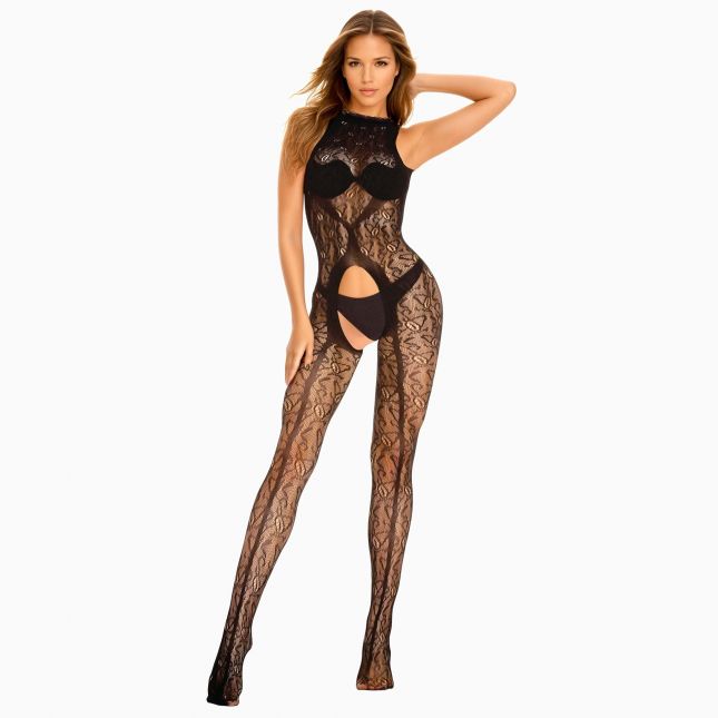 Бодістокінг - Bodystocking 2038, black - One Size