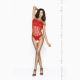 Бодистокинг Passion BS035 red, боди, имитация топа и трусиков