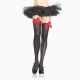 Leg Avenue Nylon Thigh Highs With Bow - чулки с бантиком (черный с красным)