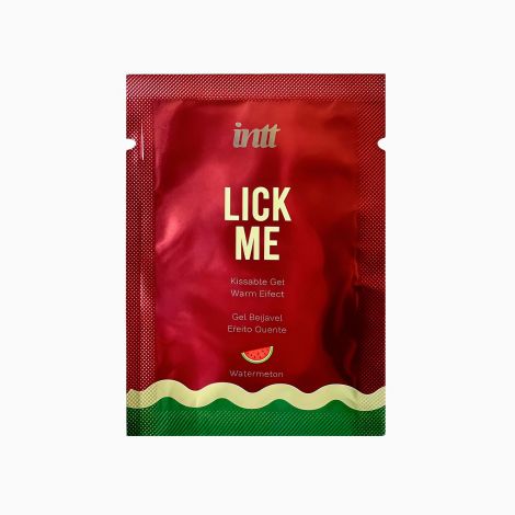 Пробник гелю для оральних пестощів з зігрівальним ефектом INTT Lick Me Kissable Gel Watermelon 2 мл