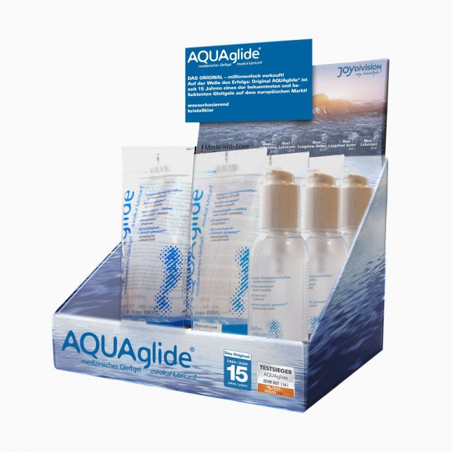 Лубрикант - Display AQUAglide 2017 (6 x AQUAglide, 200 мл +3 Pump Dispenser AQUAglide, 125 мл)
