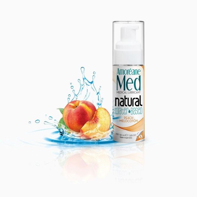 Лубрикант на водній основі з екстрактом фітопланктону Amoreane Peach (50 мл), морський колаген