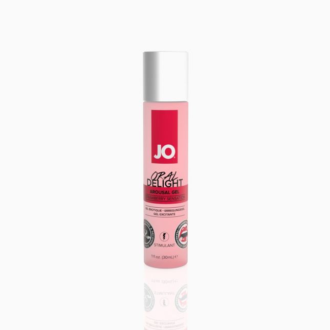 Гель для оральних пестощів System JO Oral Delight — Strawberry Sensation (30 мл), ефект холод-тепло
