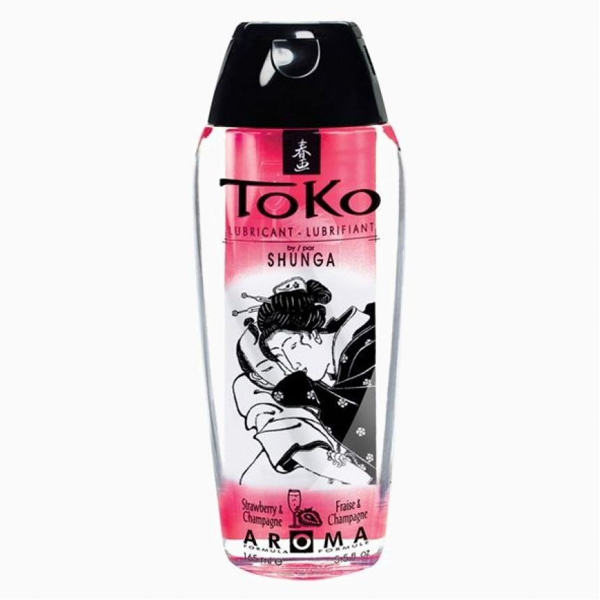 Лубрикант на водній основі Shunga Toko AROMA – Sparkling Strawberry Wine (165 мл), не містить цукру Лубрикант на водній основі Shunga Toko AROMA – Sparkling Strawberry Wine (165 мл), не містить цукру