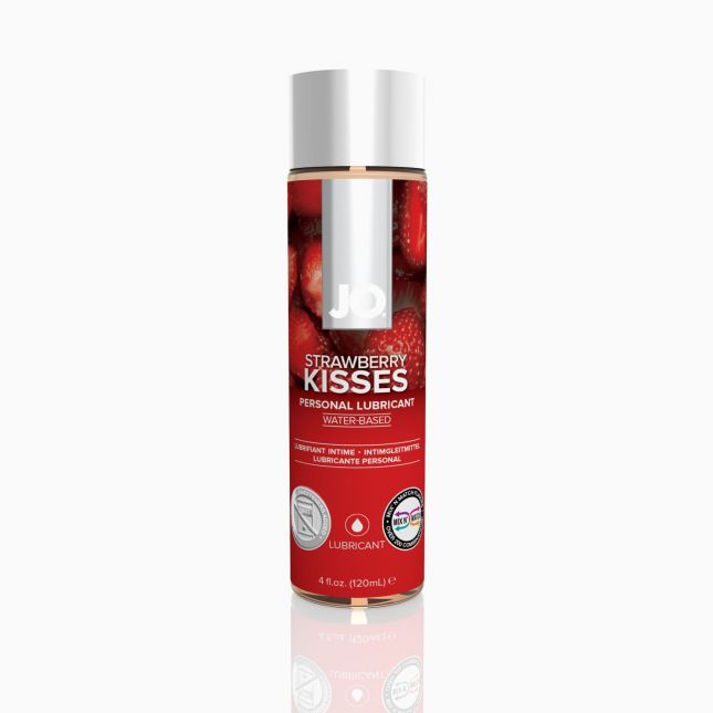 Змазка на водній основі System JO H2O — Strawberry Kiss (120 мл) без цукру, рослинний гліцерин