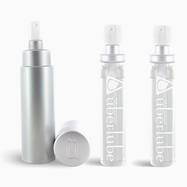 Преміум лубрикант 3в1 на силіконовій основі Uberlube Good-to-Go Silver (15 мл) + кейс