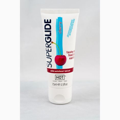 Оральная смазка - HOT Superglide Edible Lubricant Waterbased - CHERRY, 75мл