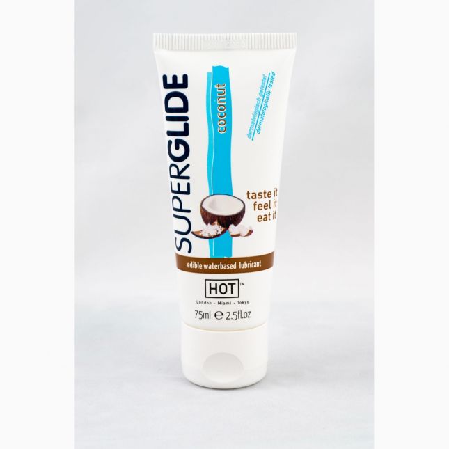 Оральна змазка - HOT Superglide Edible Lubricant Waterbased - COCONUT, 75мл