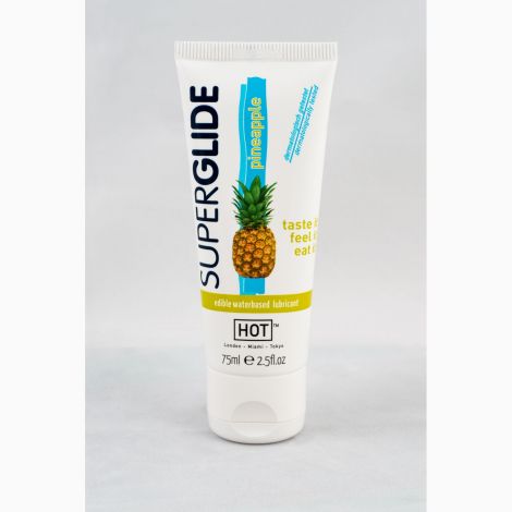 Оральная смазка - HOT Superglide Edible Lubricant Waterbased - PINEAPPLE, 75мл