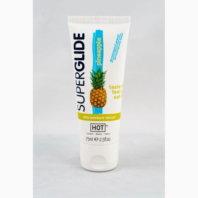 Оральна змазка - HOT Superglide Edible Lubricant Waterbased - PINEAPPLE, 75мл