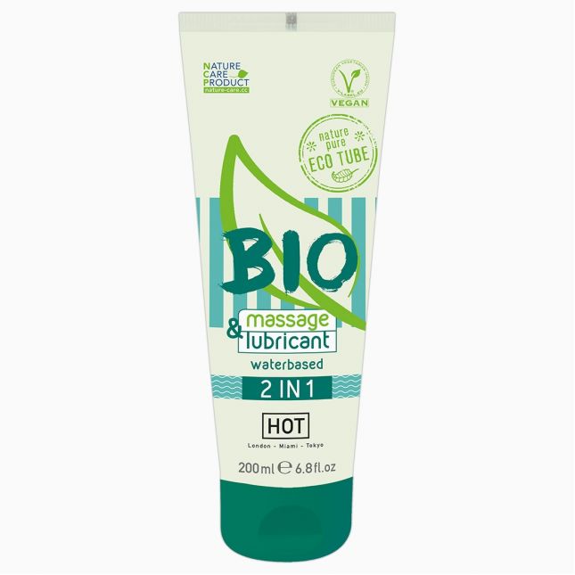 Лубрикант - HOT BIO Waterbased 2 in 1, 200 мл