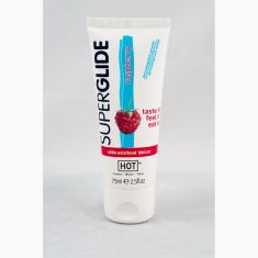 Оральная смазка - HOT Superglide Edible Lubricant Waterbased - RASPBERRY, 75мл