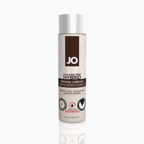 Розігрівальна змазка-крем з кокосовою олією JO Coconut Hybrid WARMING (120 мл) біла