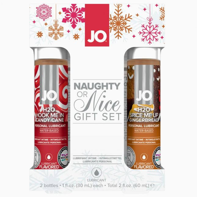Рождественский набор лубрикантов System JO Naughty or Nice Gift Set – Candy Cane & Gingerbread 2х30