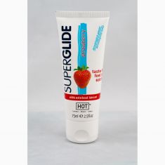 Оральная смазка - HOT Superglide Edible Lubricant Waterbased - STRAWBERRY, 75мл