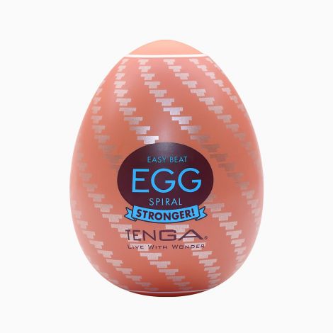 Мастурбатор-яйце Tenga Egg Spiral, щільний TPE, пробник лубриканту 5 мл