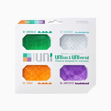 Набір унісекс-стимуляторів Tenga UNI Variety Pack (4 шт), лубрикант у комплекті Набір унісекс-стимуляторів Tenga UNI Variety Pack (4 шт), лубрикант у комплекті