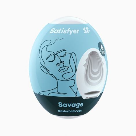 Самозмащувальний мастурбатор-яйце Satisfyer Masturbator Egg Savage, одноразовий, не потребує змазки