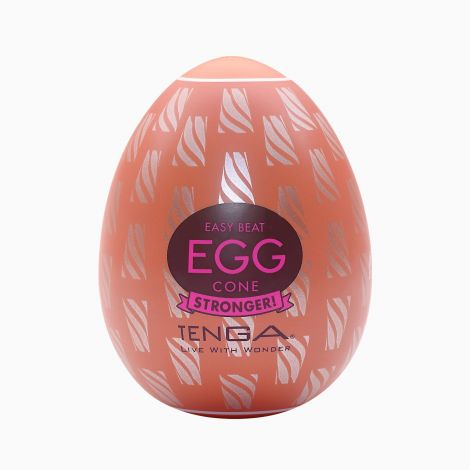 Мастурбатор-яйце Tenga Egg Cone, щільний TPE, пробник лубриканту 5 мл