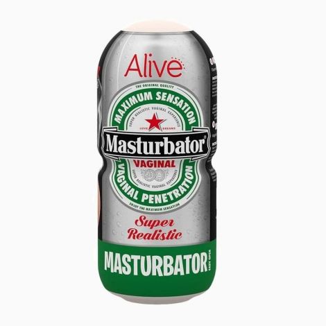Недорогой мастурбатор-вагина Alive Heineken Vagina в виде банки пива