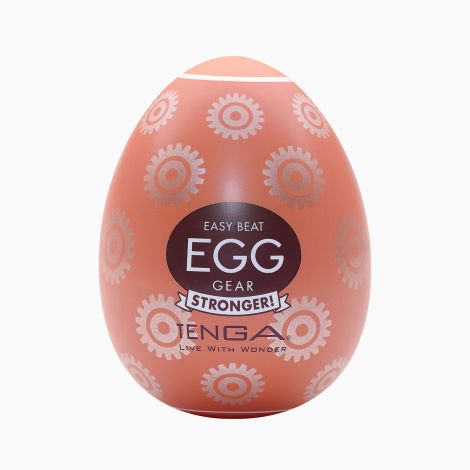 Мастурбатор-яйце Tenga Egg Gear, щільний TPE, пробник лубриканту 5 мл