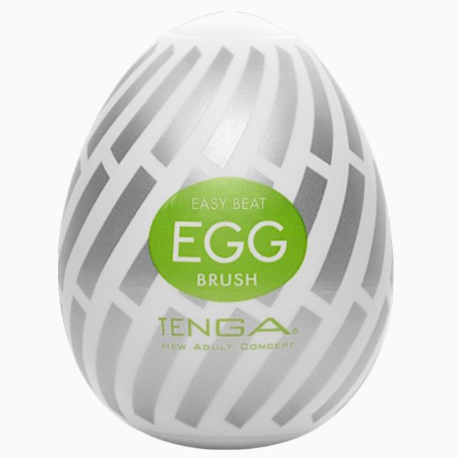 Мастурбатор-яйце Tenga Egg Brush з рельєфом у вигляді великої щетини