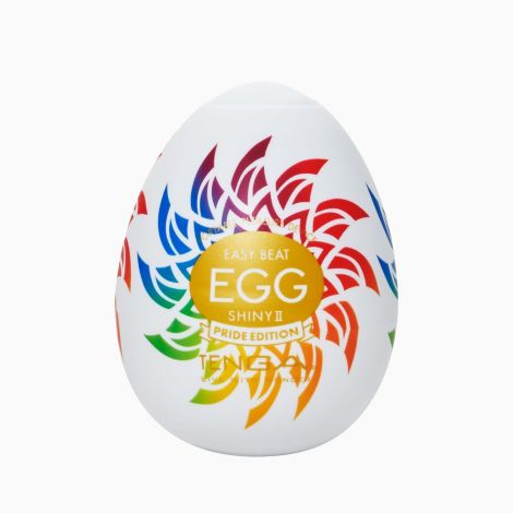 Мастурбатор-яйце Tenga Egg Shiny II Pride Edition, щільний TPE, пробник лубриканту 5 мл, лімітована серія Мастурбатор-яйце Tenga Egg Shiny II Pride Edition, щільний TPE, пробник лубриканту 5 мл, лімітована серія