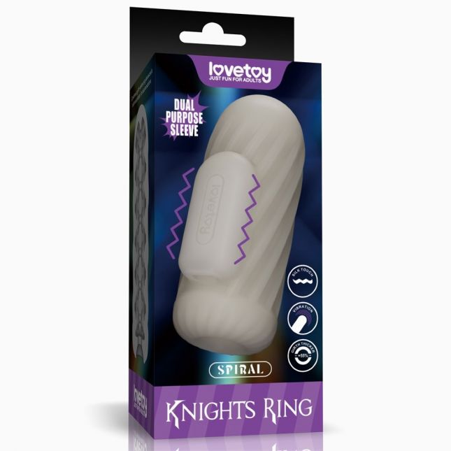 Мастурбатор - Knights Ring Vibrating Dual Purpose Sleeve-Spiral