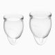 Набір менструальних чаш Satisfyer Feel Confident (Transparent), 15мл та 20мл, мішечок для зберігання