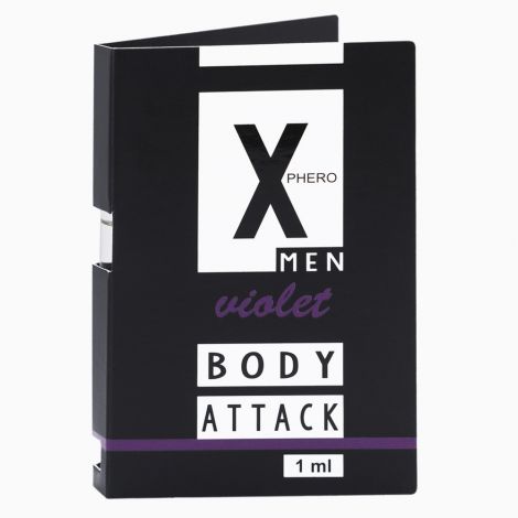 Чоловічі парфуми з феромонами - Aurora X Phero Men Body Attack Violet, 1 мл