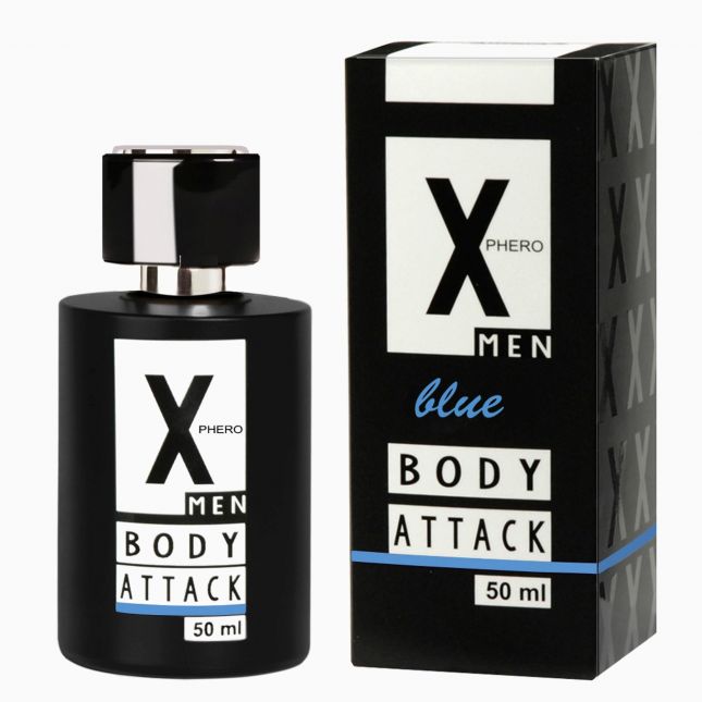 Чоловічі парфуми з феромонами - Aurora X Phero Men Body Attack Blue, 50 мл Чоловічі парфуми з феромонами - Aurora X Phero Men Body Attack Blue, 50 мл