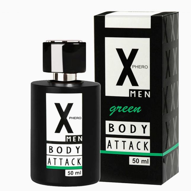 Чоловічі парфуми з феромонами - Aurora X Phero Men Body Attack Green, 50 мл