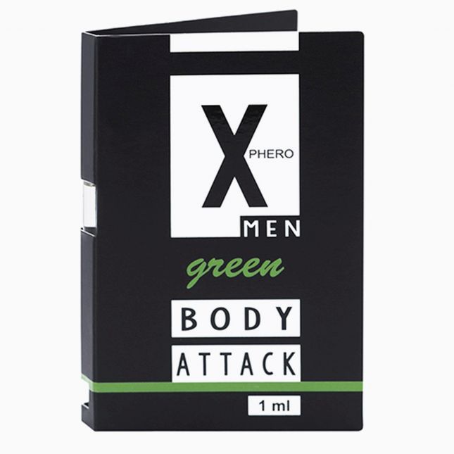 Чоловічі парфуми з феромонами - Aurora X Phero Men Body Attack Green, 1 мл