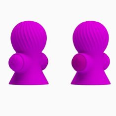 Зажими для сосків - Pretty Love Vibrating Nipple Suckers Purple