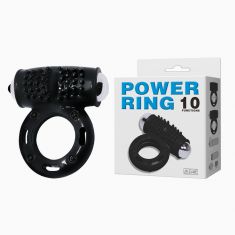 Ерекційне кільце - Cock Ring, Powerful 10 - Function Vibration, Black, 2,8x6,5 см