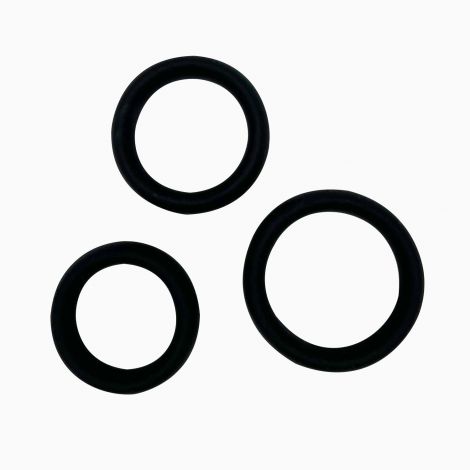 Набір ерекційних кілець Alive Sensual Pleasure Rings, 3 розміри, чорні, дуже еластичні