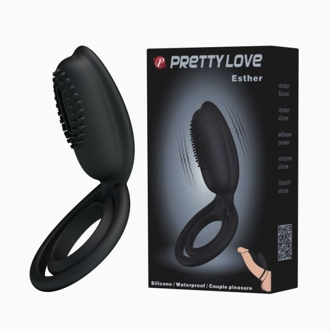 Ерекційне кільце - Pretty Love Esther Penis Ring Black Ерекційне кільце - Pretty Love Esther Penis Ring Black