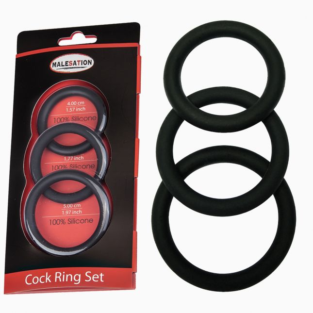 Ерекційні кільця - MALESATION Cock Ring Set (4 см, 4,5 см, 5 см)