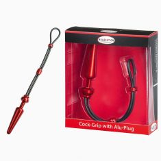 Ерекційне кільце з пробкою - MALESATION Cock - Grip mit Alu - Plug mittel, schwarz Ерекційне кільце з пробкою - MALESATION Cock - Grip mit Alu - Plug mittel, schwarz