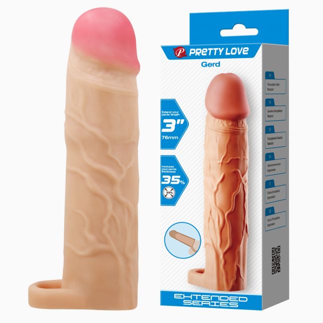 Насадка на член - Pretty Love Gerd Penis Extender +3" Flesh