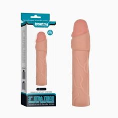 Подовжуюча насадка на пеніс - 3" Extra thick Extension Sleeve vibro Flesh Подовжуюча насадка на пеніс - 3" Extra thick Extension Sleeve vibro Flesh
