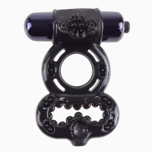 Эрекционное кольцо с вибрацией Infinity Super Ring Black (черный)