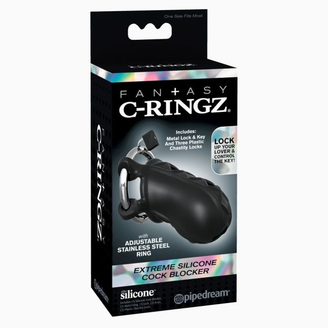 Fantasy C-Ringz Extreme Silicone Cock Blocker - Black